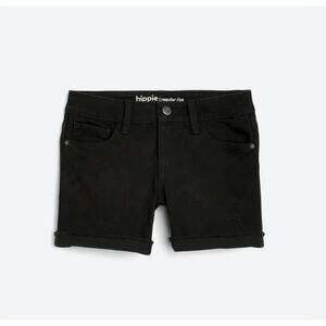 Hippie Girl Cassedy Cuffed Demin Black Short Girls Size 8